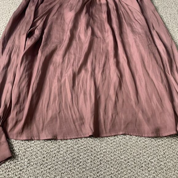 Pink Lily Womens‎ Blouse Top Size Medium Purple Long Sleeves Crew Neck Tie Back - Picture 4 of 11